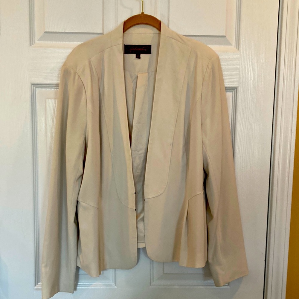 Hal Rubenstein Tan Blazer with pockets and seeming detail Sz XL